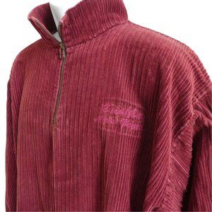 Excalibur Las Vegas Vintage Corduroy Henley Shacket Jacket Quarter Zip Wide Wale